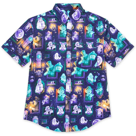 Disney Adult Buttondown Shirt - RSVLTS - Haunted Mansion Ghosts And Graves